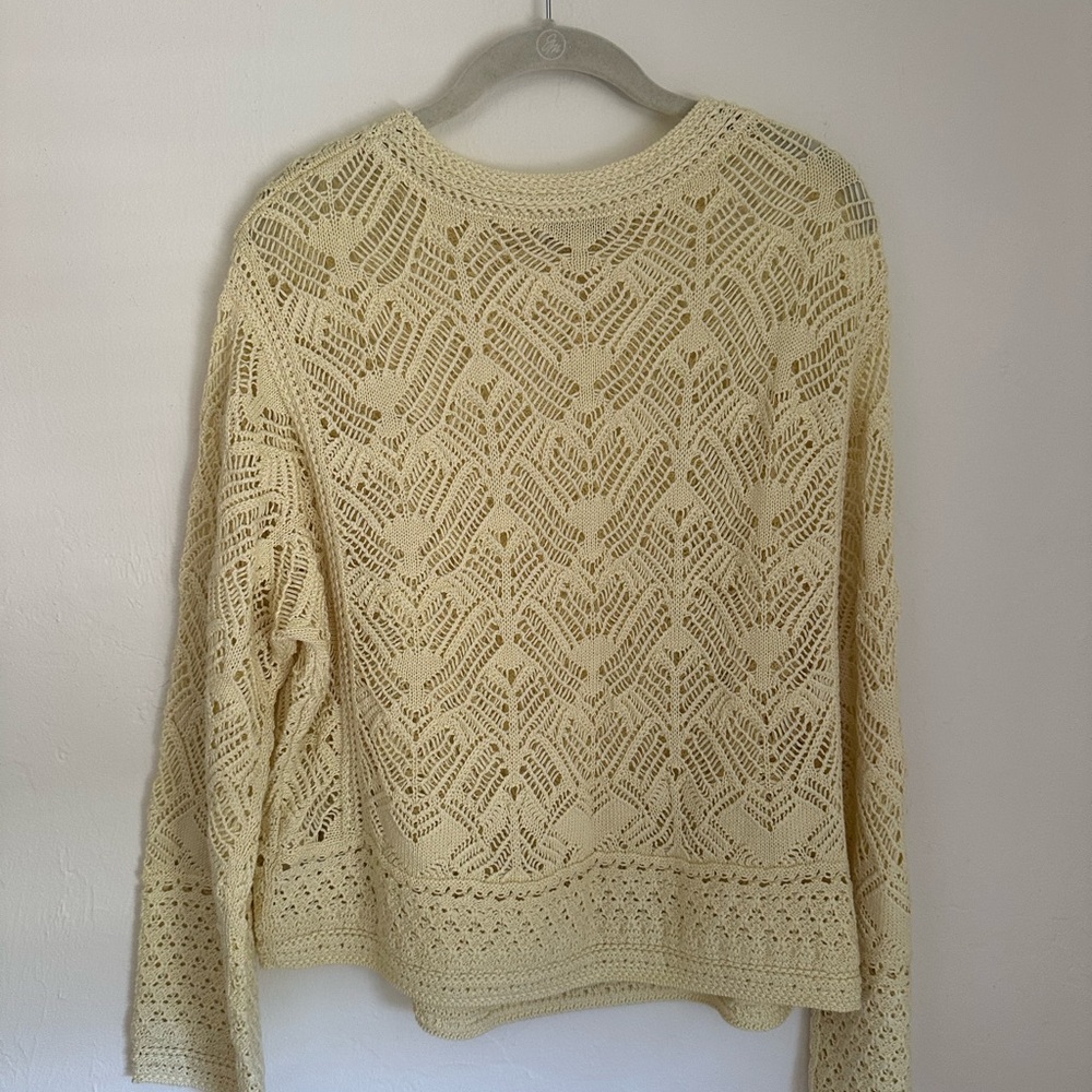 Vince Lace Patchwork Cotton Pullover M - image 4